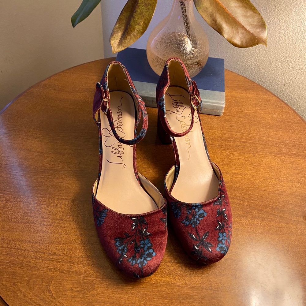 Floral Velvet Heels